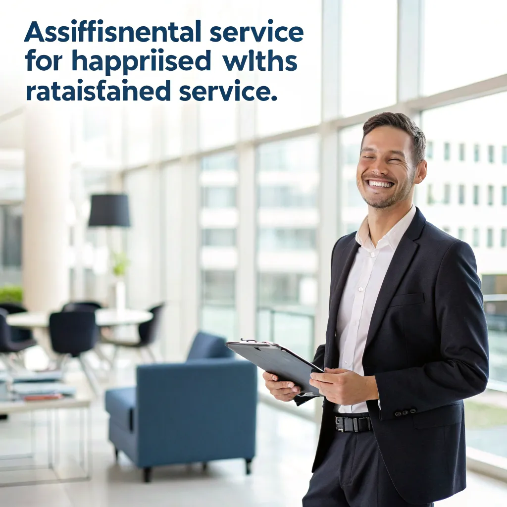Business person smiling after using rental service